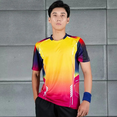 Quick Dry Ρούχα Πινγκ πονγκ για άνδρες Γυναικεία Υψηλής ποιότητας αναπνεύσιμη στάμπα με κοντό μανίκι Καλοκαιρινή στολή μπάντμιντον πινγκ πονγκ