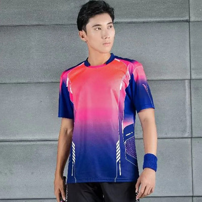 Quick Dry Ρούχα Πινγκ πονγκ για άνδρες Γυναικεία Υψηλής ποιότητας αναπνεύσιμη στάμπα με κοντό μανίκι Καλοκαιρινή στολή μπάντμιντον πινγκ πονγκ