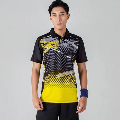 Quick Dry Ρούχα Πινγκ πονγκ για άνδρες Γυναικεία Υψηλής ποιότητας αναπνεύσιμη στάμπα με κοντό μανίκι Καλοκαιρινή στολή μπάντμιντον πινγκ πονγκ