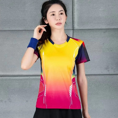 Quick Dry Ρούχα Πινγκ πονγκ για άνδρες Γυναικεία Υψηλής ποιότητας αναπνεύσιμη στάμπα με κοντό μανίκι Καλοκαιρινή στολή μπάντμιντον πινγκ πονγκ