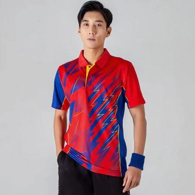Quick Dry Ρούχα Πινγκ πονγκ για άνδρες Γυναικεία Υψηλής ποιότητας αναπνεύσιμη στάμπα με κοντό μανίκι Καλοκαιρινή στολή μπάντμιντον πινγκ πονγκ