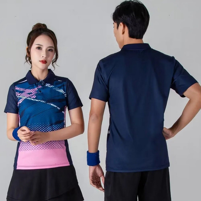 Quick Dry Ρούχα Πινγκ πονγκ για άνδρες Γυναικεία Υψηλής ποιότητας αναπνεύσιμη στάμπα με κοντό μανίκι Καλοκαιρινή στολή μπάντμιντον πινγκ πονγκ