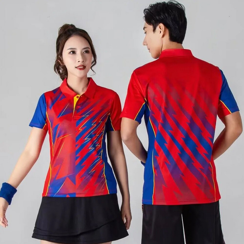 Quick Dry Ρούχα Πινγκ πονγκ για άνδρες Γυναικεία Υψηλής ποιότητας αναπνεύσιμη στάμπα με κοντό μανίκι Καλοκαιρινή στολή μπάντμιντον πινγκ πονγκ