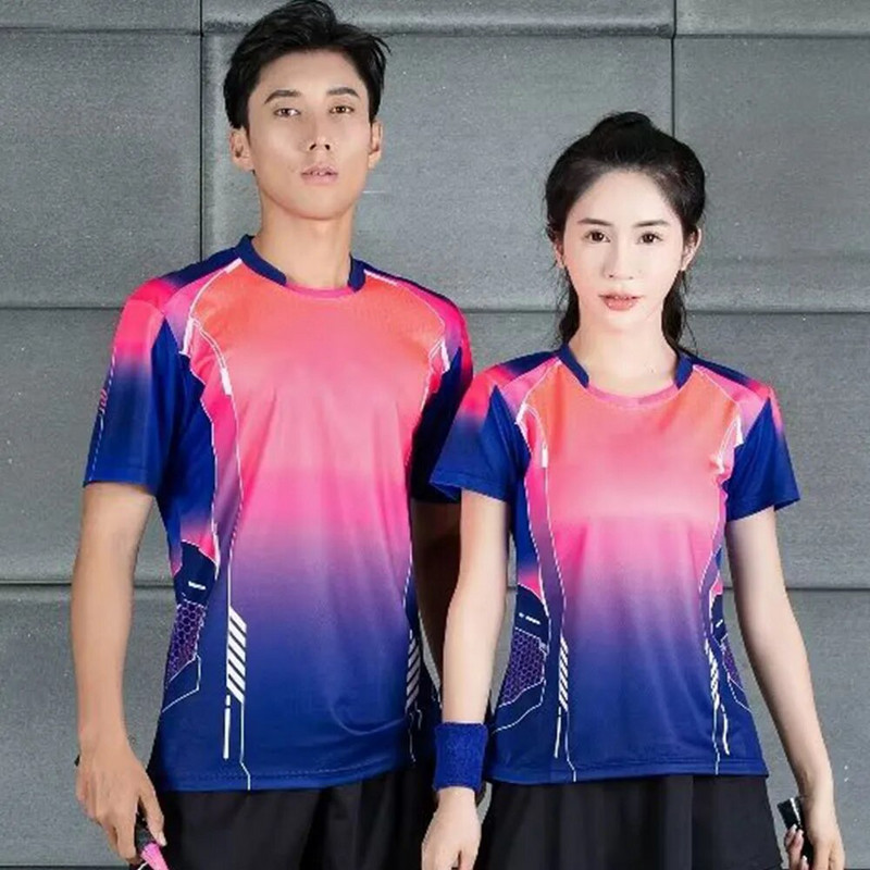 Quick Dry Ρούχα Πινγκ πονγκ για άνδρες Γυναικεία Υψηλής ποιότητας αναπνεύσιμη στάμπα με κοντό μανίκι Καλοκαιρινή στολή μπάντμιντον πινγκ πονγκ