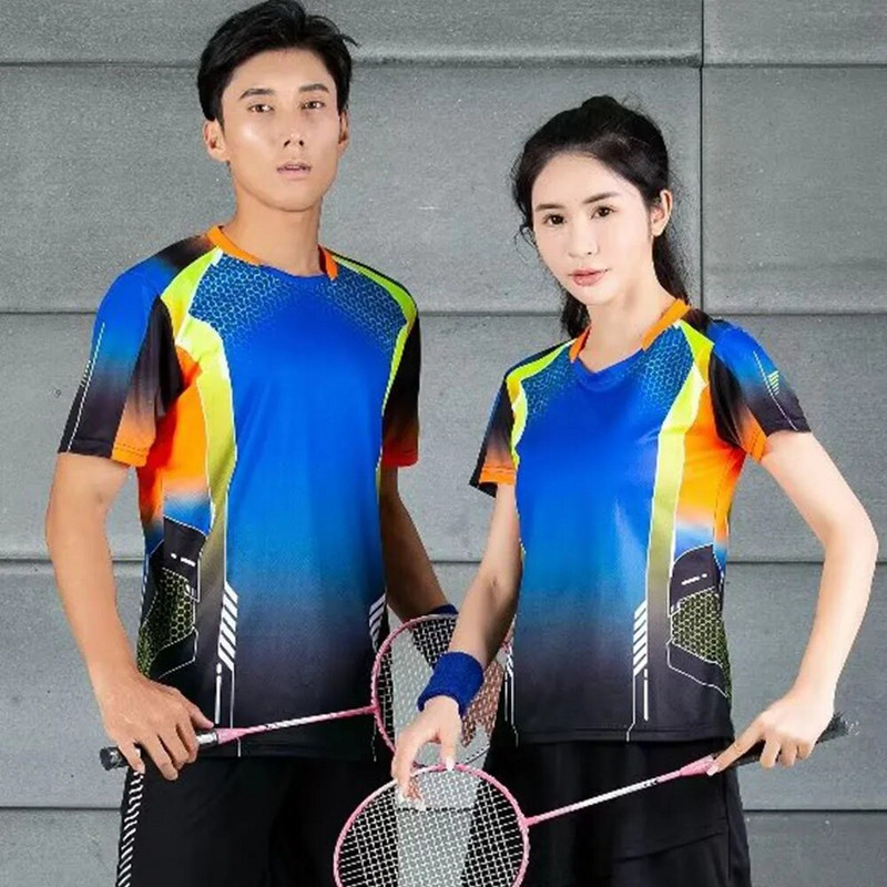 Quick Dry Ρούχα Πινγκ πονγκ για άνδρες Γυναικεία Υψηλής ποιότητας αναπνεύσιμη στάμπα με κοντό μανίκι Καλοκαιρινή στολή μπάντμιντον πινγκ πονγκ