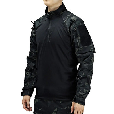 Uniformă militară Multicam pentru bărbați Cămașă de luptă Airsoft Cămașă tactică cu mânecă lungă Paintball Îmbrăcăminte de vânătoare pentru camping