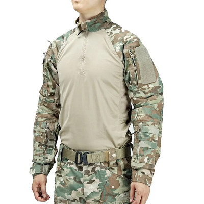 Мъжка армейска военна униформа Multicam Combat Shirt Airsoft Tactical Shirt с дълъг ръкав Пейнтбол Облекло за къмпинг и лов