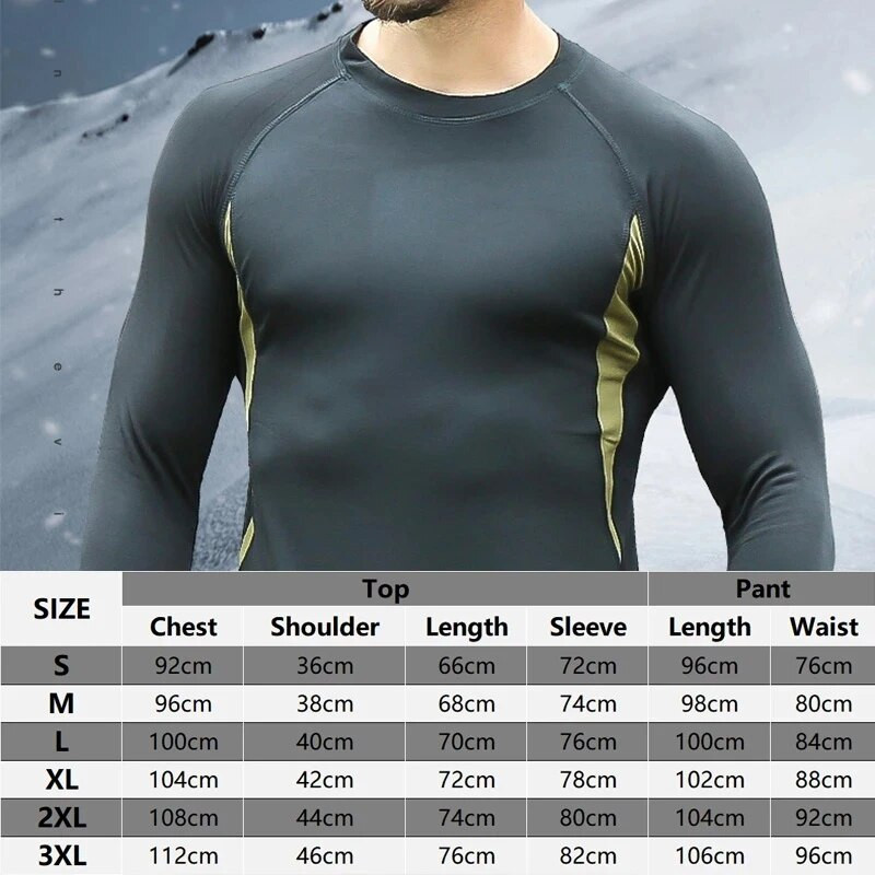 Χειμερινά ανδρικά θερμικά εσώρουχα για εξωτερικούς χώρους γρήγορο στέγνωμα Tactical Long Military Compression Fitness Ρούχα διπλής στρώσης παχιά