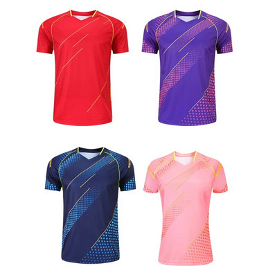 Men Women Quick Dry Breathable Short Sleeve Table Tennis Shirts Sportswear Running Fitness Top Badminton Jerseys kaos pingpong