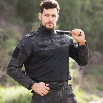 Тактически туристически ризи Военна камуфляжна риза Softair Combat с дълъг ръкав Бързосъхнещи мъжки дрехи Multicam Къмпинг Пейнтбол дрехи