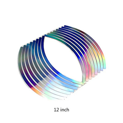 16 tk/komplekt 10/12/14/18 tolline helkurautokleebis Lahe stiil Uus PVC laservelje veljeteip mootorrattale helendavad autokleebised