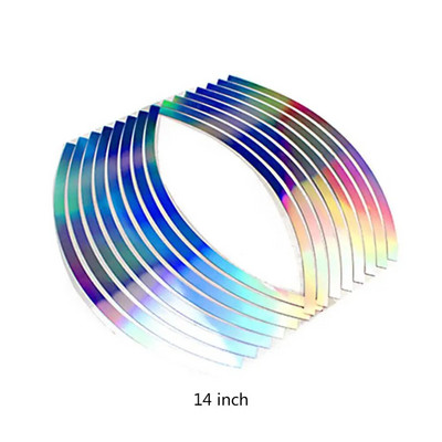 16 tk/komplekt 10/12/14/18 tolline helkurautokleebis Lahe stiil Uus PVC laservelje veljeteip mootorrattale helendavad autokleebised