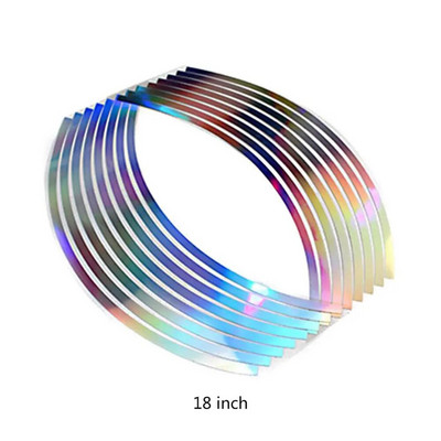 16 tk/komplekt 10/12/14/18 tolline helkurautokleebis Lahe stiil Uus PVC laservelje veljeteip mootorrattale helendavad autokleebised