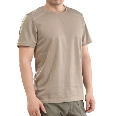 ESDY în aer liber guler rotund camuflaj cu mânecă scurtă, respirabil, sport, uscare rapidă, antrenament tactic în aer liber, tricou pentru fan militar