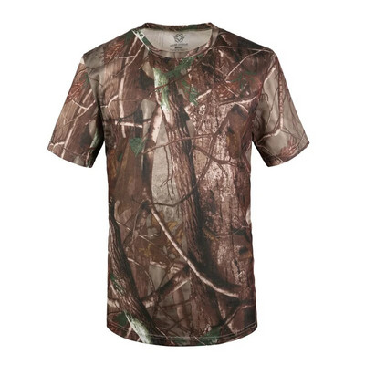 ESDY în aer liber guler rotund camuflaj cu mânecă scurtă, respirabil, sport, uscare rapidă, antrenament tactic în aer liber, tricou pentru fan militar