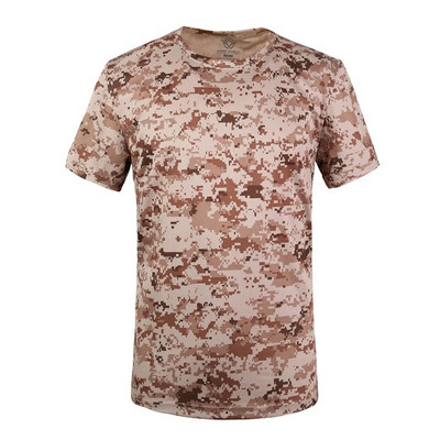 ESDY în aer liber guler rotund camuflaj cu mânecă scurtă, respirabil, sport, uscare rapidă, antrenament tactic în aer liber, tricou pentru fan militar