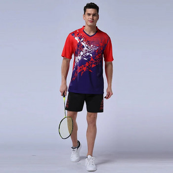 Мъже носят спортни тениски Тренировъчни дрехи за голф Бадминтон Поло тениски Отборни тениски за маса Бързосъхнеща дишаща фланелка за бадминтон