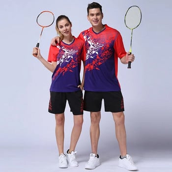 Мъже носят спортни тениски Тренировъчни дрехи за голф Бадминтон Поло тениски Отборни тениски за маса Бързосъхнеща дишаща фланелка за бадминтон