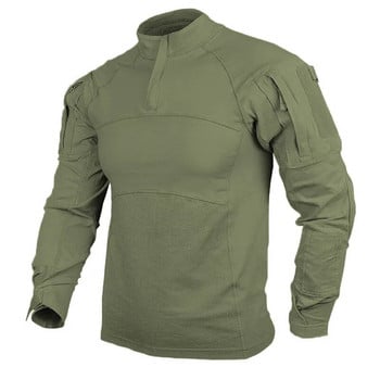 Μπλουζάκι με πάχυνση αγκώνων για άνδρες Combat πουκάμισο Στρατού Στρατιωτικό μπλουζάκι καμουφλάζ με πολλές κάμερες Εξωτερικό Airsoft κυνήγι Paintball Τακτικά ρούχα