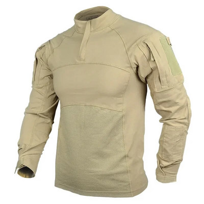 Pánske bojové tričko s zahusťovaním lakťov, armádne, vojenské, multicam maskovacie tričko, vonkajšie, airsoft, paintball, poľovnícke, taktické oblečenie