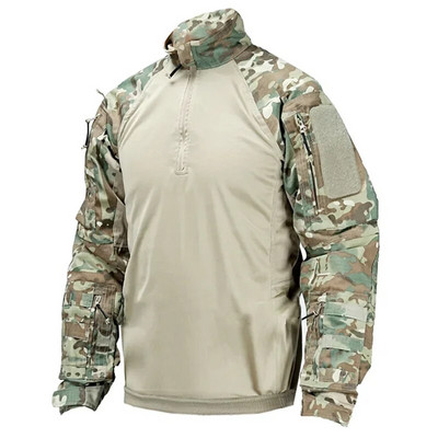Cămașă de luptă pentru bărbați Uniformă militară cu mai multe camere din armată Cămașă tactică Airsoft Paintball cu mâneci lungi Îmbrăcăminte de vânătoare pentru camping