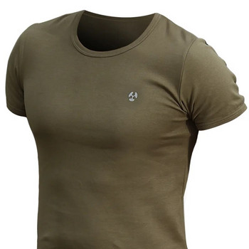 Памучна тактическа тениска Archon Мъжка тениска за открито с къси ръкави и кръгло деколте Тънка еластична лятна лека