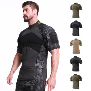 Μπλουζάκια Tactical Army Camouflage Μπλουζάκια ψαρέματος με γρήγορο στέγνωμα Ρούχα εξωτερικού χώρου Πεζοπορία Camping Tees Crop καλοκαιρινά πουκάμισα για άνδρες