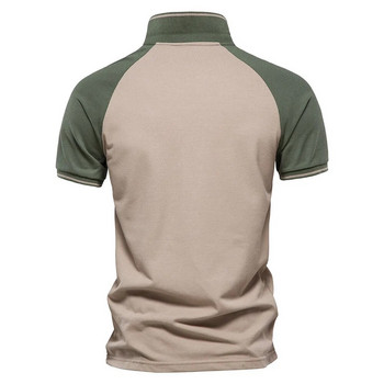 MATA FETYAN Army airsoft Military Ανδρικό βαμβακερό φερμουάρ Κοντό μανίκι Polos Fashion Social Casual HIGHT Ποιοτικό μπλουζάκι