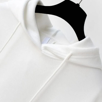 Λούτρινο και παχύρρευστο μονόχρωμο πουλόβερ με κουκούλα πίσω με φερμουάρ Μακριά μανίκια Νέα φθινοπωρινά χειμωνιάτικα πανωφόρια φαρδιά πουλόβερ μπάσκετ