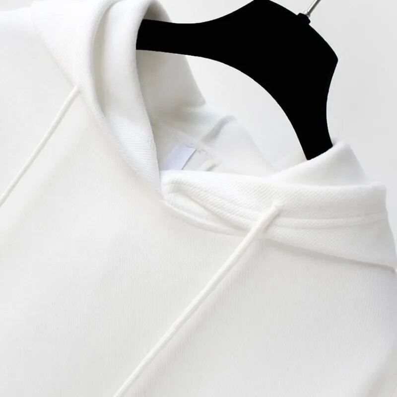 Λούτρινο και παχύρρευστο μονόχρωμο πουλόβερ με κουκούλα πίσω με φερμουάρ Μακριά μανίκια Νέα φθινοπωρινά χειμωνιάτικα πανωφόρια φαρδιά πουλόβερ μπάσκετ