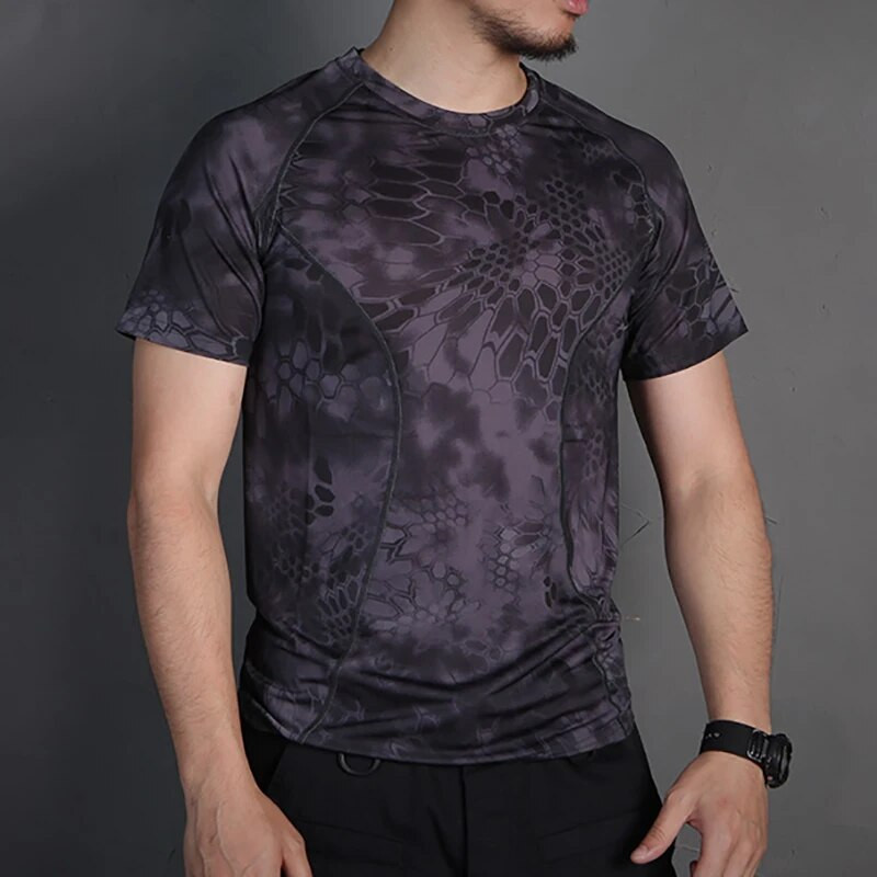 Emersongear Tactical Skin Tight Base Layer Bėgimo marškinėliai Kamufliažiniai šortai Rankovės Lauko Sportui Prakaitą praleidžiantys marškinėliai TYP