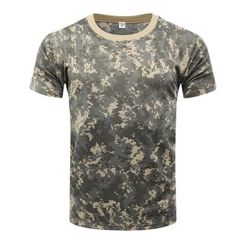 Еластична тениска с кръгло деколте, дишаща тениска с къс ръкав, тактическо бельо, бързосъхнеща многоцветна опция