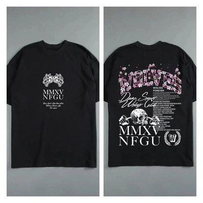 WOLVES SHE Flower print Βαμβακερά γραφικά μπλουζάκια Γυναικεία χιπ χοπ casual streetwear μπλουζάκια καλοκαιρινά vintage μπλουζάκια για ζευγάρια