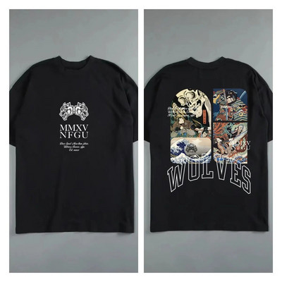 WOLVES SHE Flower print Βαμβακερά γραφικά μπλουζάκια Γυναικεία χιπ χοπ casual streetwear μπλουζάκια καλοκαιρινά vintage μπλουζάκια για ζευγάρια