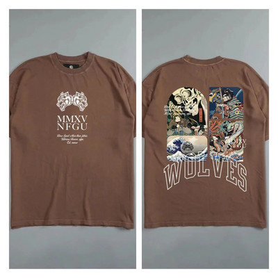 WOLVES SHE Flower print Βαμβακερά γραφικά μπλουζάκια Γυναικεία χιπ χοπ casual streetwear μπλουζάκια καλοκαιρινά vintage μπλουζάκια για ζευγάρια