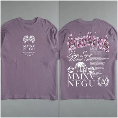 WOLVES SHE Flower print Βαμβακερά γραφικά μπλουζάκια Γυναικεία χιπ χοπ casual streetwear μπλουζάκια καλοκαιρινά vintage μπλουζάκια για ζευγάρια