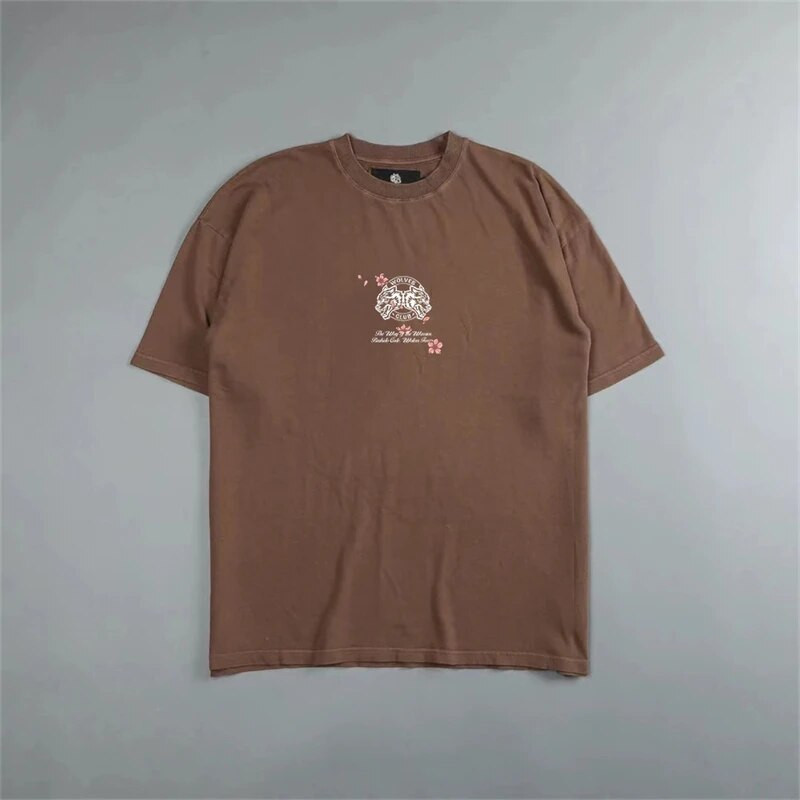 WOLVES SHE Flower print Βαμβακερά γραφικά μπλουζάκια Γυναικεία χιπ χοπ casual streetwear μπλουζάκια καλοκαιρινά vintage μπλουζάκια για ζευγάρια