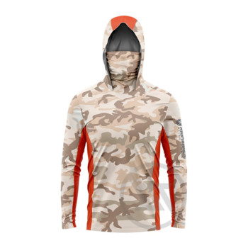 Fluor Camo Mask Μπλουζάκια Hoodies Κατάλληλα για Ψάρεμα Κυνήγι Αναρρίχηση Κάμπινγκ Πεζοπορία Πεζοπορία Υπαίθρια Αντιηλιακή Προστασία Αναπνεύσιμα Ρούχα