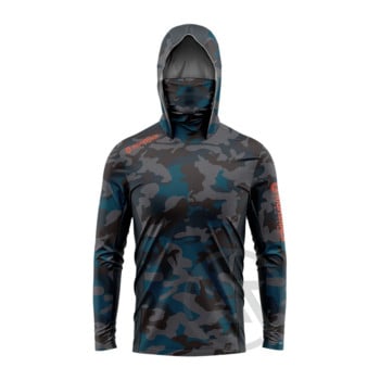 Fluor Camo Mask Μπλουζάκια Hoodies Κατάλληλα για Ψάρεμα Κυνήγι Αναρρίχηση Κάμπινγκ Πεζοπορία Πεζοπορία Υπαίθρια Αντιηλιακή Προστασία Αναπνεύσιμα Ρούχα