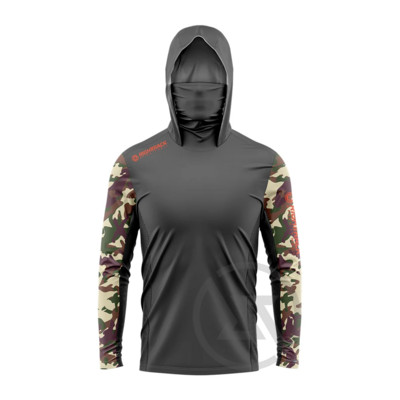 Fluor Camo Maska Hoodies Krekli, kas piemēroti makšķerēšanai, medībām kāpšanai, kempingam, pārgājienam, āra saules aizsardzībai, elpojošs apģērbs