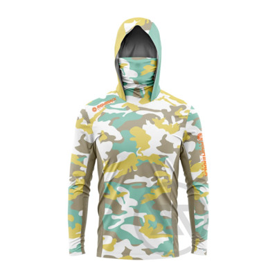 Fluor Camo Maska Hoodies Krekli, kas piemēroti makšķerēšanai, medībām kāpšanai, kempingam, pārgājienam, āra saules aizsardzībai, elpojošs apģērbs