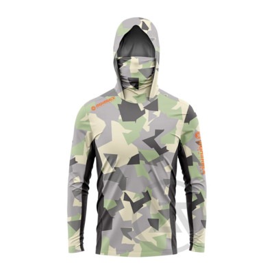 Fluor Camo Maska Hoodies Krekli, kas piemēroti makšķerēšanai, medībām kāpšanai, kempingam, pārgājienam, āra saules aizsardzībai, elpojošs apģērbs