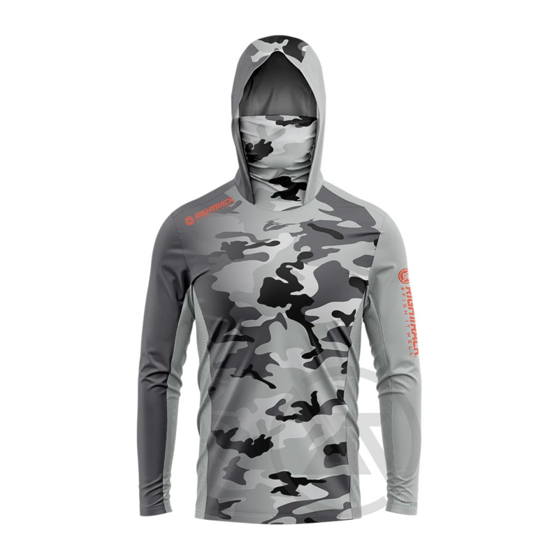 Fluor Camo Maska Hoodies Krekli, kas piemēroti makšķerēšanai, medībām kāpšanai, kempingam, pārgājienam, āra saules aizsardzībai, elpojošs apģērbs