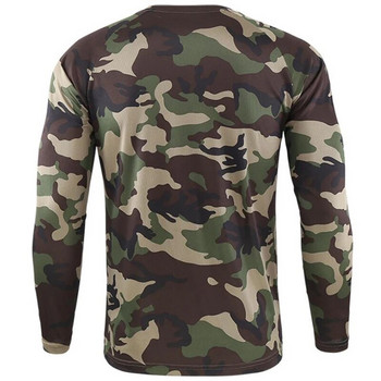 Тактическа военна риза Мъжки бързосъхнещи туристически камуфлажни тениски на открито Бойни спортове Къмпинг Лов Риболов Цикъл облекло