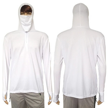 Ρούχα ψαρέματος Αντιηλιακό πουκάμισο αντιηλιακής προστασίας που αναπνέει ανδρικό μπλουζάκι με κουκούλα γρήγορου στεγνώματος αντηλιακό μπλουζάκι πεζοπορίας εξωτερικού χώρου