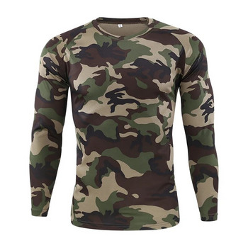 Νέο μπλουζάκι Tactical Military Military Camouflage Ane Breathable Quick Dry Combat Combat Full Sleeve Outwear T-shirt για άνδρες
