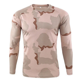 Νέο μπλουζάκι Tactical Military Military Camouflage Ane Breathable Quick Dry Combat Combat Full Sleeve Outwear T-shirt για άνδρες