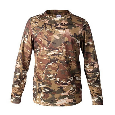 Επώνυμα ρούχα Νέο Φθινοπωρινό Ανοιξιάτικο ανδρικό μακρυμάνικο μπλουζάκι τακτικής παραλλαγής camisa masculina Quick Dry Military Army πουκάμισο