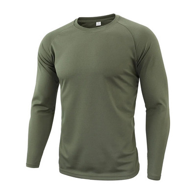 Brand Clothing Jauns rudens pavasaris vīriešu garām piedurknēm Tactical kamuflāžas T-krekls camisa masculina Quick Dry Military Army krekls