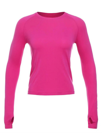 CRZ YOGA rudens žiemos moteriški besiūliai briaunoti treniruočių marškinėliai ilgomis rankovėmis Greitai džiūstantys sporto salės sportiniai viršutiniai marškinėliai, kvėpuojantys bėgimo marškinėliai